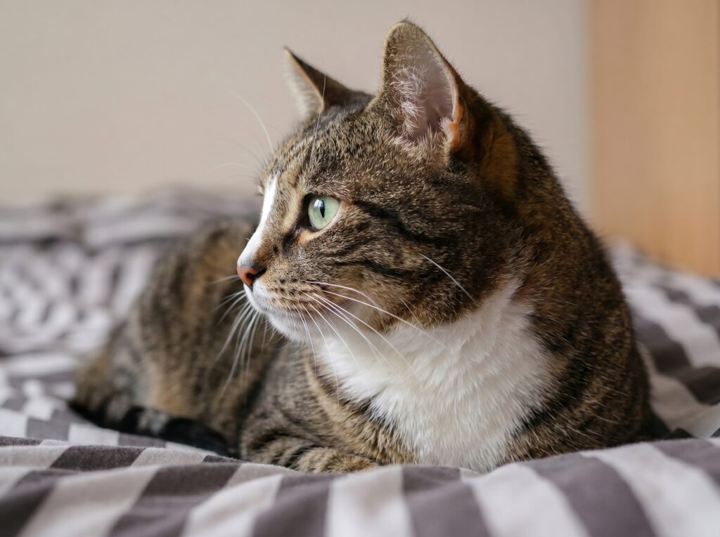 Gato escarbando en arena sanitaria por instinto evolutivo - Gatosaurio