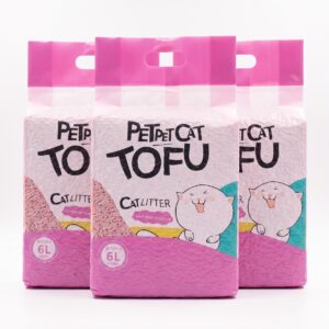 Arena para gatos biodegradable tofu pack x3