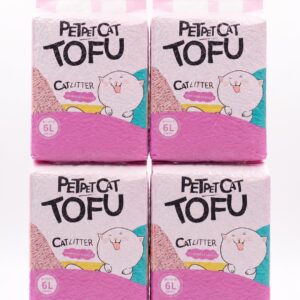 Arena para gatos biodegradable tofu pack x4